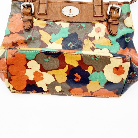 FOSSIL Key Per Canvas Coated Tote Floral Large - Picture 3 of 16